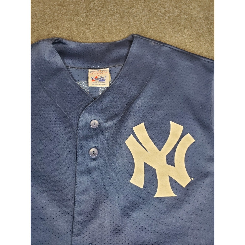 Vintage MLB New York Yankees Derek Jeter #2 Jersey Mens Large Blue Majestic